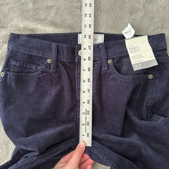 NWT Gap Corduroy The Baby Boot Cut Pants Navy Blue 27/4 Short 4S Mid Rise - Picture 7 of 8